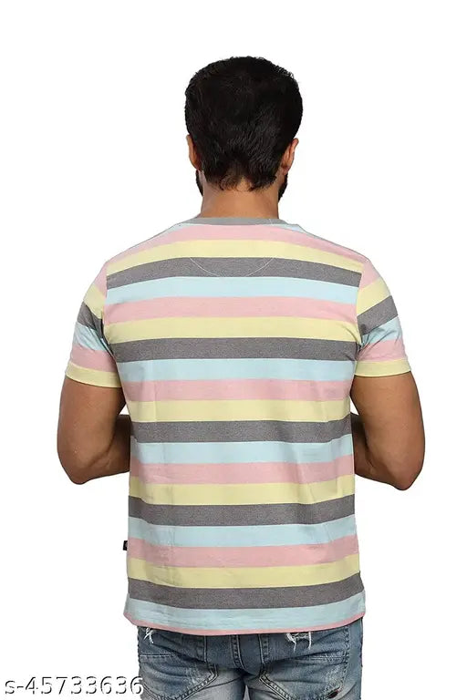 Multi-color graphic print CRAZI9 men's cotton blend round neck t-shirt, half sleeve with regular fit and short sleeves
