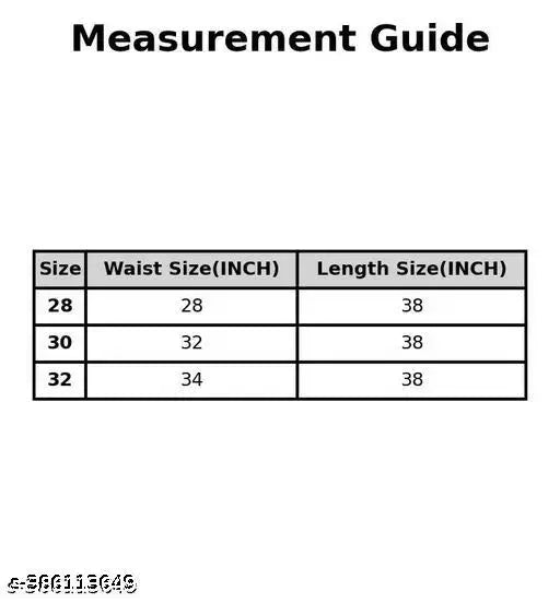 Casual modern cotton blend men's jeans, solid color, available in sizes 26, 28, 30, 32 (26-36 waist, 38 length), Indian origin