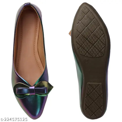 Pu leather and PVC NX Footwear Ballies, stylish slip-on women's shoes, elegant design for comfortable daily wear, size options: IND-3, IND-4, IND-5, IND-7, IND-8 (Made in India)