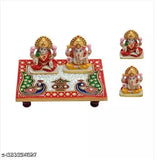 Marble Dust Ganesh-Laxmi idols with Rajasthani Meenakari painting, intricate Indian figurines