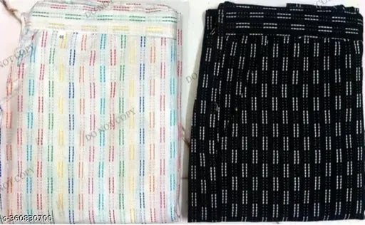 Royal Cotton Pants Pack of 2 - Self-design, high-quality cotton pants available in various sizes (38, 40, 42, 44, 46) and options for M, L, XL, XXL, ideal for everyday wear, made in India