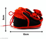 Cotton smart denim anti-skid booties for boys and girls in RK26-Red - soft, breathable, and comfortable fit for ages 0-12 months