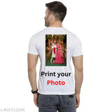 Customized polyester photo T-shirt, personalized for friends, family, couple, anniversary, or gift. Solid design in various sizes (S to XXL). High quality printed, suitable for events and promotions