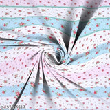 Elastic cotton floral fitted bedsheet, size 78 x 72 inches (2 pillow covers, fits up to 8-inch mattress), Indian origin
