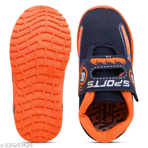 Bright blue and orange casual kids' sneaker