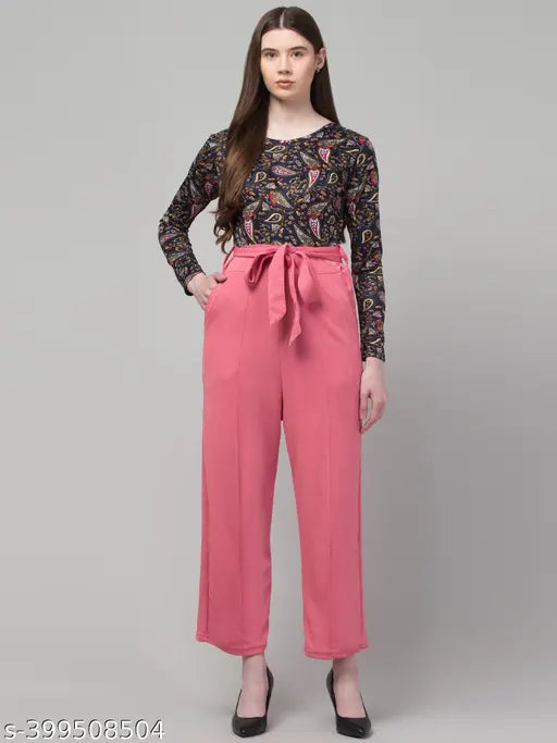 White and black printed viscose jumpsuit for women, perfect for casual wear or any occasion