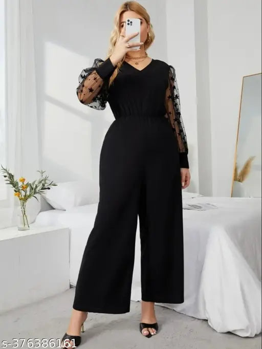 Lycra long-sleeve jumpsuit in solid urban look design, trendy new arrival for women's fashion