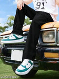 Premium black cargo pants in denim material