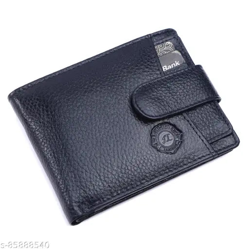 Genuine leather India RFID protected men's wallet with 5 cards slot, vintage style and solid pattern