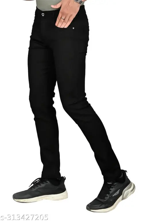 Black denim JovsHil men's jeans, size 28 (waist 28in, length 39in, hip 34in), made in India