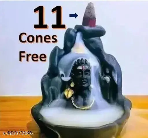 Poly resin Adi Shankara fog fountain with included cones, modern home decor, Indian handicraft