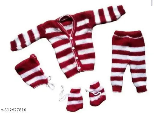 Woolen baby sweater for boys and girls, solid pattern, long sleeves, sizes 0-3 months