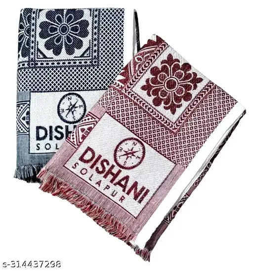 Absrtact print, high-quality cotton Solapur chaddar blanket pack of 2 (60x90), versatile and easy care