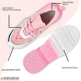 White EVA and canvas Mento Wogdan sneakers for women and girls, featuring lace-up fastening, logo pattern, and colorblock design. Comfortable airmix sole with mesh back, suitable for casual wear or everyday outfits. Available in sizes IND-3 to IND-8 (21.5 cm - 24.5 cm foot length). Made in India