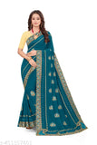 Blue georgette saree with blouse piece