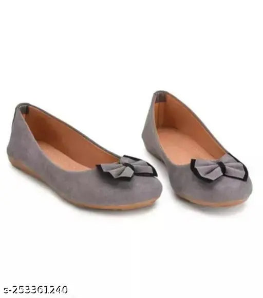 Grey Melange synthetic leather slip-on women's shoe by Laxmi Yrace (India)