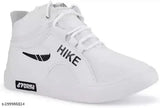 White high top sneakers with black Nike swoosh logo