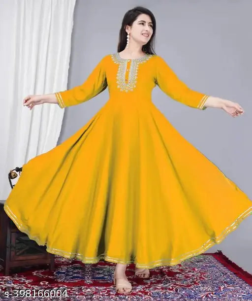 Yellow cotton kameez with traditional embroidery