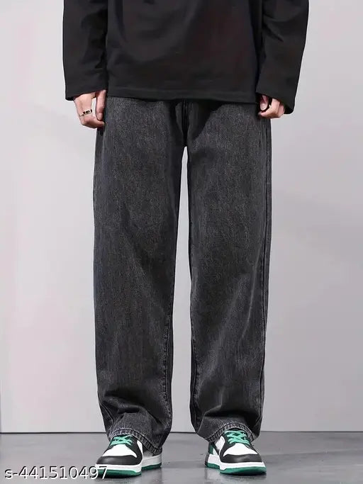 Black cotton jogger pants men's casual wear