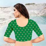 Bottel Green vichitra silk bridal saree with embellishments, showcasing traditional ethnic style