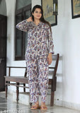 Black printed cotton night suit for women and girls, three-quarter sleeve pajama set, comfortable everyday wear, stylish sleepwear