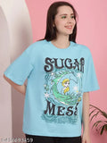 Womens oversized graphic printed loose regular tshirt