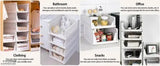 Stackable and foldable clothes organizer with four layers for wardrobe, cupboard, closet storage