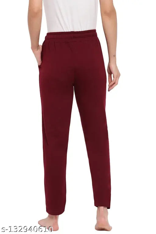 Maroon cotton women's pajama pants