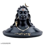Black Adiyogi Shiva statue for car dashboard or home decor - Indian religious idol figurine