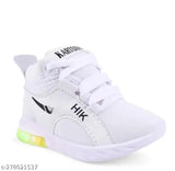 White shoe with LED lights, child size, black laces