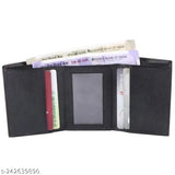 PU leather formal-casual wallet, trendy and fashionable for everyday use. Solid design, 2 compartments, free size (11cm x 9cm). ZnwEnterpriseMen accessory from India