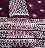 Elegant 9mm sequin embroidered lace sari with a heavy work blouse. Perfect for festive occasions, featuring a detailed thread embroidery and vibrant colors