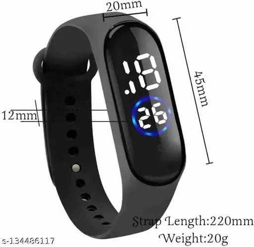 Black screen touch digital watch UKP, unisex, for kids