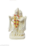 Cream resin Lord Radha Krishna Statue, intricately crafted, ideal for home or office decor