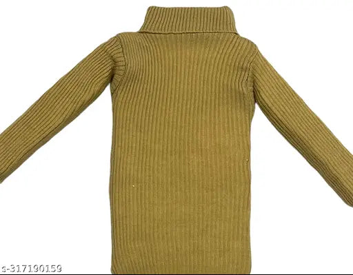 Woolen winter high neck sweaters for baby boys & girls (4pcs), solid pattern, Indian origin