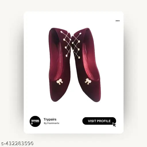 Maroon velvet pointed toe shoes, ladies formal wear