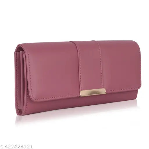 Purple leather zip purse