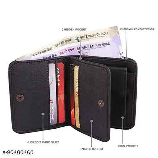 Brown Faux Leather Men's Wallet: Classic World Casual, slim design with 2 compartments, perfect for daily use