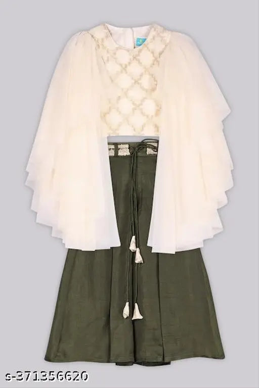 Cotton blend ethnic wear sets for girls: self-designed sharara and top, India origin