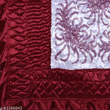 Maroon satin Opulent Bliss VIP Collection bedding set, luxurious Indian-made sheets with 2 pillow covers