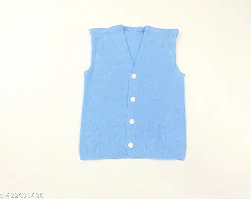 Sky Blue VNeck Infant Wool Sweater - Soft knit, gentle on skin, machine washable