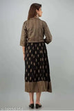 Black cotton kurti and jacket, printed combo for women's fashion, Indian ethnic wear in sizes M, L, XL, XXL