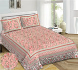 RAJASTHANI PRINTED COTTON KING SIZE BEDSHEET 93x100