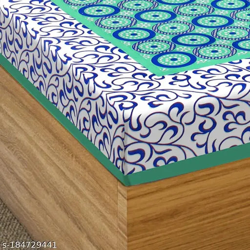 100% cotton, 3D printed ethnic motif queen flat bedsheet. Pack of 1 with 2 pillow covers, ideal for summer