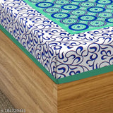 100% cotton, 3D printed ethnic motif queen flat bedsheet. Pack of 1 with 2 pillow covers, ideal for summer