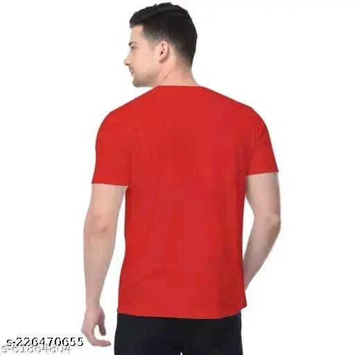 Men's printed polyester half-sleeve t-shirt with vibrant design. Short sleeves, suitable for sizes S-XXL. Made in India