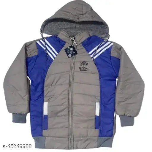 Boys Grey Nylon Jackets & Coats Pack Of 1