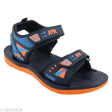 Navy sports sandals with red trim, black sole, 4 straps for boys