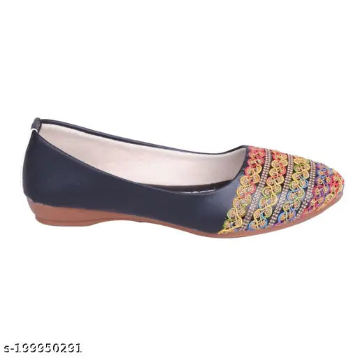 Patent leather women's ballerinas with closed back - stylish and comfortable casual shoes for daily wear, India origin