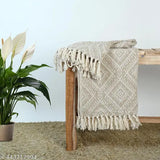 Grey cotton throw blanket, single layer, soft, plush, warm, cozy, 50" x 60", perfect for bed, couch and sofa chair